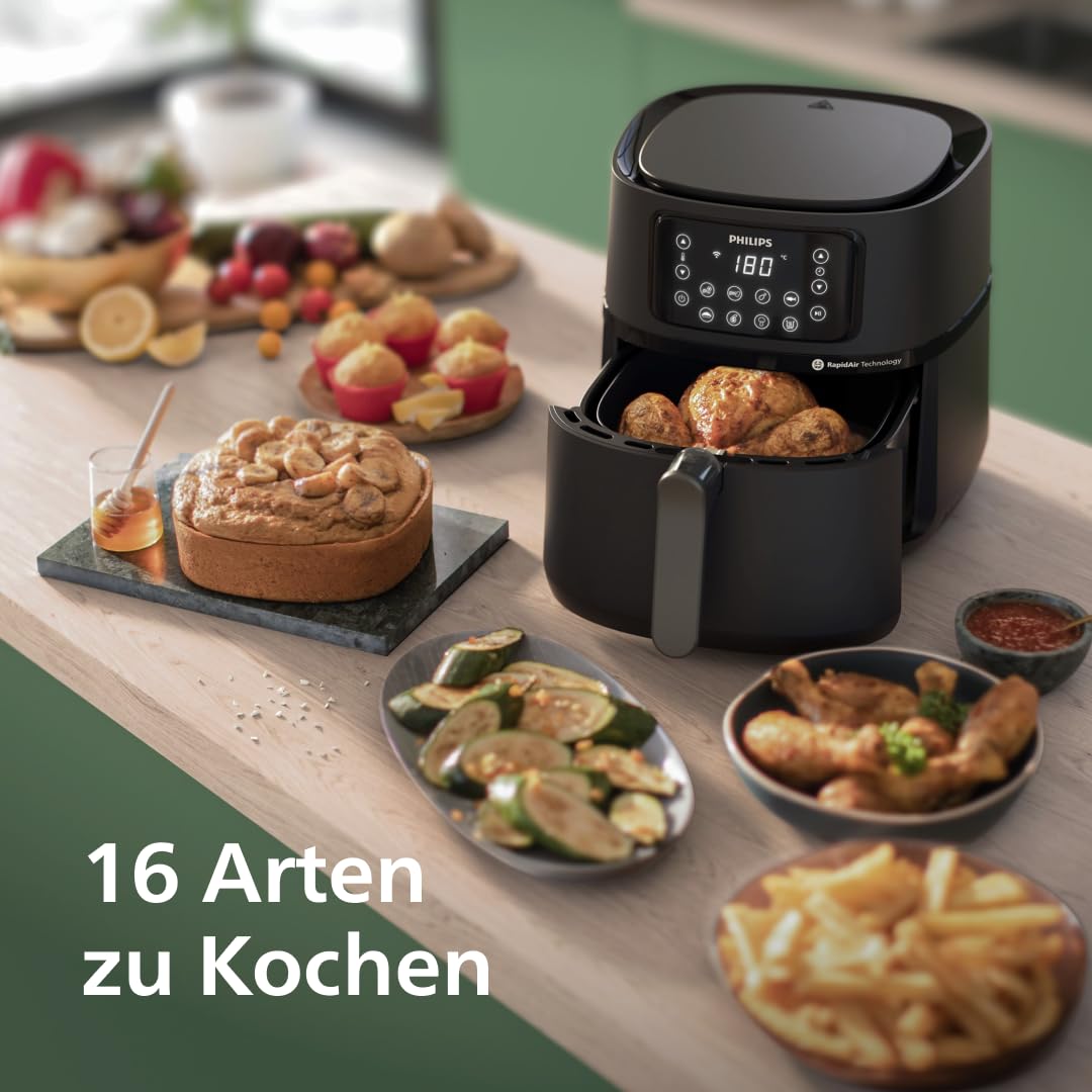 Philips 5000 Series Heißluftfritteuse XXL HD9285/90 in Schwarz